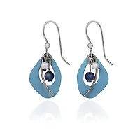 Silver Forest Organic Blue Oval and Silver Metal Drop Earrings for only USD 22.00 | Hallmark