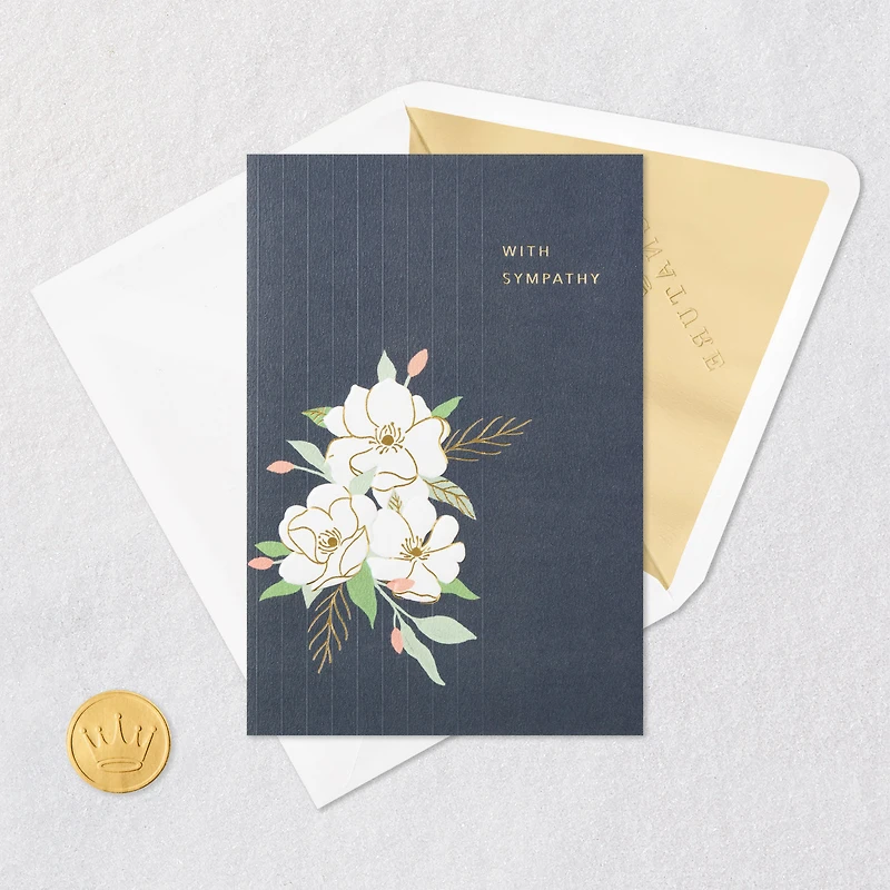 White Magnolias on Gray Sympathy Card for only USD 5.99 | Hallmark