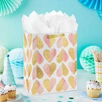 13" Romantic Gold and Pink Hearts Large Gift Bag for only USD 4.99 | Hallmark