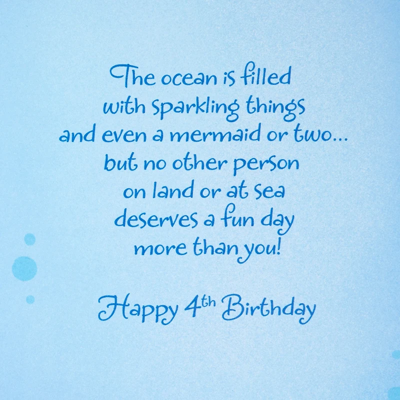 Mermaid Fun 4th Birthday Card With Stickers for only USD 4.99 | Hallmark