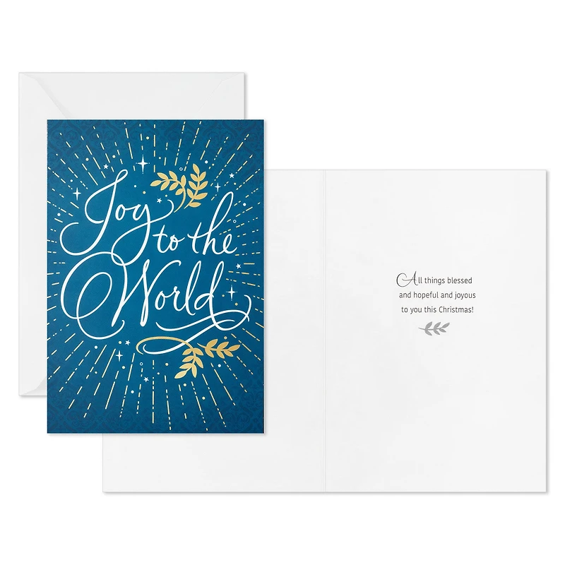 Joy to the World on Blue Boxed Christmas Cards, Pack of 40 for only USD 15.49 | Hallmark