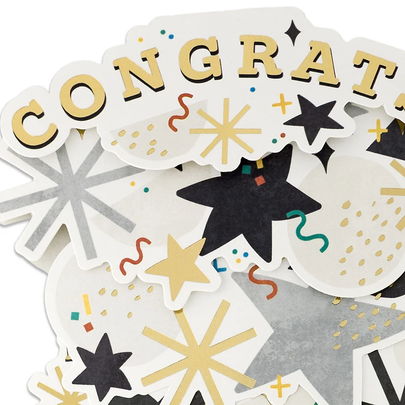 Confetti and Stars Bouquet Paper Craft Pop-Up Graduation Card With Motion for only USD 5.99 | Hallmark