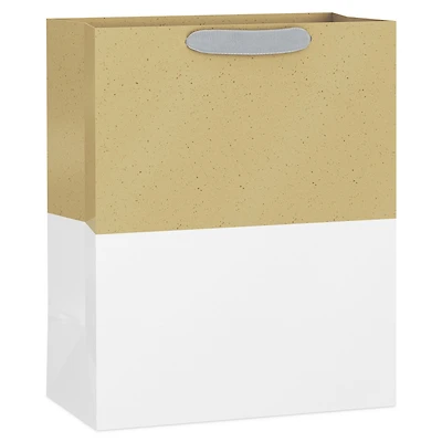 13" White and Kraft Color Block Large Gift Bag for only USD 4.99 | Hallmark