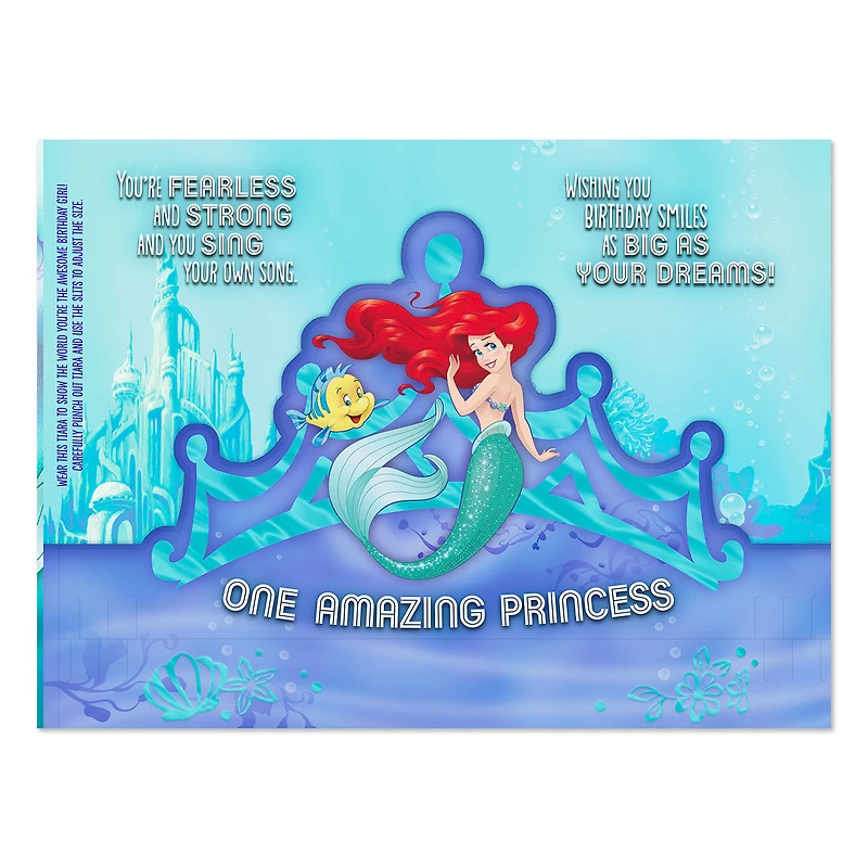 Disney The Little Mermaid One Amazing Princess Birthday Card With Crown for Granddaughter for only USD 4.99 | Hallmark