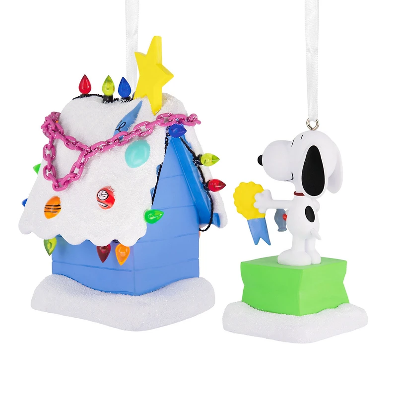 Peanuts® Snoopy and Holiday Doghouse Hallmark Ornaments, Set of 2 for only USD 28.99 | Hallmark