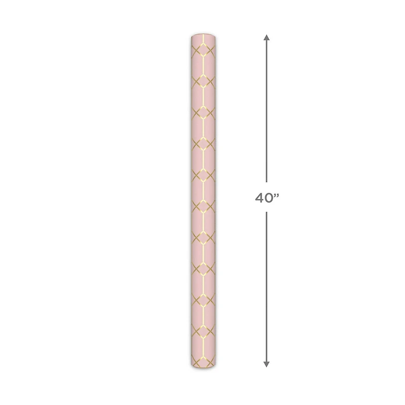 Gold Geometric on Pink Tall Wrapping Paper Roll, 35 sq. ft. for only USD 5.99 | Hallmark