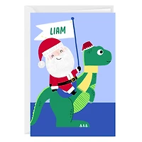 Santa and Dinosaur Custom Christmas Card for Kid for only USD 4.99 | Hallmark