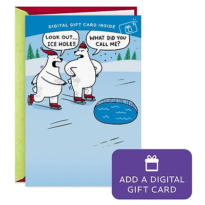Ice Hole Skating Polar Bears Gift Card Greeting Funny Christmas Card for only USD 4.99 | Hallmark