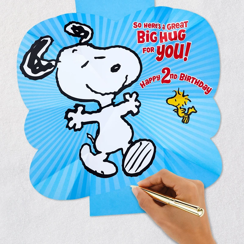 Peanuts® Snoopy and Woodstock Pop-Up Hug 2nd Birthday Card for only USD 5.59 | Hallmark