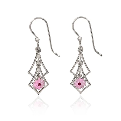 Silver Forest Silver-Tone Cascading Diamonds With Flower Dangle Earrings for only USD 19.00 | Hallmark
