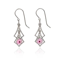 Silver Forest Silver-Tone Cascading Diamonds With Flower Dangle Earrings for only USD 19.00 | Hallmark