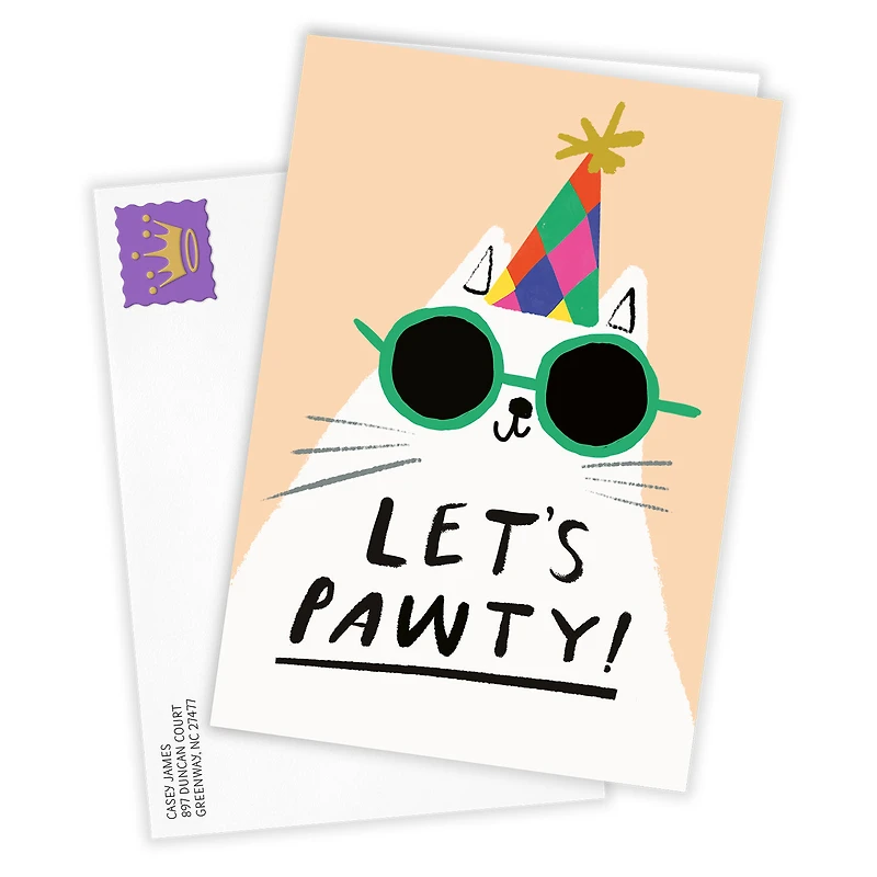 Pawty Cat Custom Celebration Card for only USD 4.99 | Hallmark