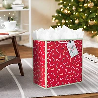 15" Merry Candy Canes on Red Extra-Deep Christmas Gift Bag for only USD 5.49 | Hallmark