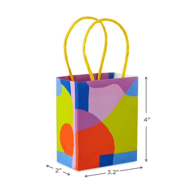 4" Abstract Neon Shapes Mini Treat Bags With Handles, Pack of 4 for only USD 4.99 | Hallmark