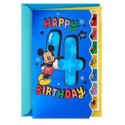 Disney Mickey Mouse and Friends Extra Special 4th Birthday Card With Stickers for only USD 6.59 | Hallmark