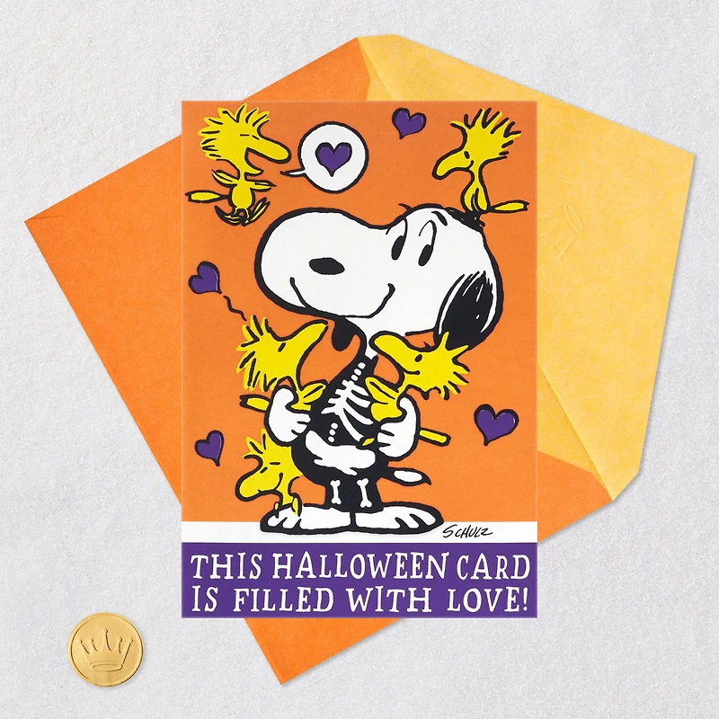 Peanuts® Snoopy and Woodstock Love and Jokes Funny Pop-Up Halloween Card for only USD 6.99 | Hallmark