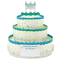 Blue and Green Confetti Cake Pick-a-Number Customizable Pop-Up Birthday Card for only USD 9.99 | Hallmark