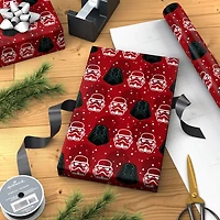 Star Wars™ Darth Vader™ and Stormtrooper™ Helmets on Red Holiday Wrapping Paper Roll, 25 sq. ft. for only USD 4.99 | Hallmark