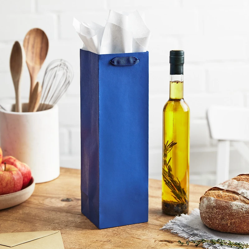 13" Navy Blue Wine Gift Bag for only USD 3.49 | Hallmark