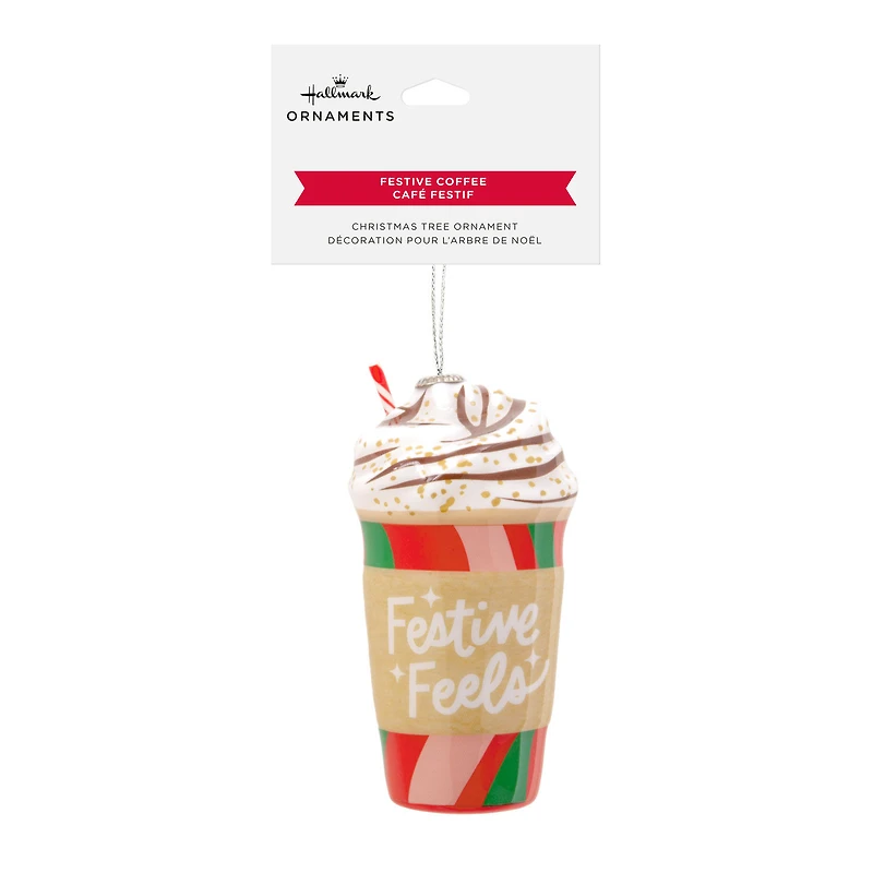 Festive Feels Coffee Cup Shatterproof Hallmark Ornament for only USD 9.49 | Hallmark