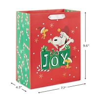 9.6" Peanuts® Santa Snoopy and Woodstock on Red Medium Christmas Gift Bag for only USD 3.49 | Hallmark