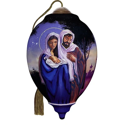 Ne'Qwa Art O Holy Night Mary, Joseph and Jesus Glass Christmas Ornament for only USD 55.00 | Hallmark
