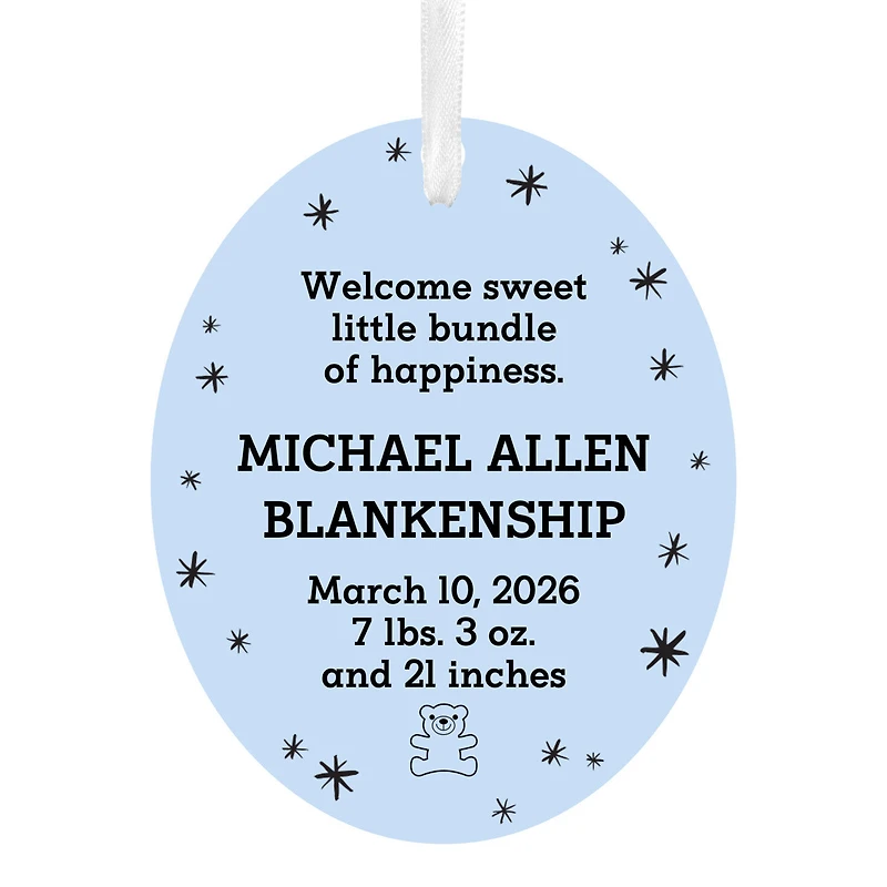 Vertical Oval Metal Personalized Ornament, Custom Text for only USD 17.99 | Hallmark