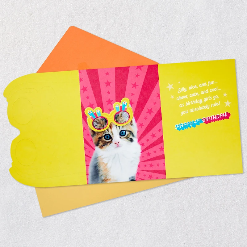 Girl, You Rule 4th Birthday Card With Wearable Sunglasses for only USD 4.99 | Hallmark