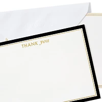 Black and Gold Blank Flat Note Cards in Caddy, Pack of 40 for only USD 14.99 | Hallmark