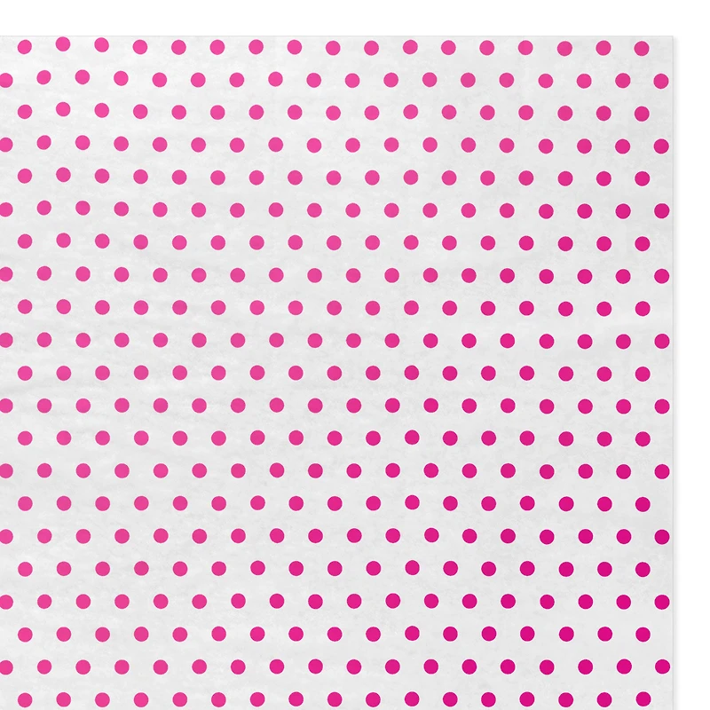 Hot Pink Polka Dots on White Tissue Paper, 6 sheets for only USD 1.99 | Hallmark