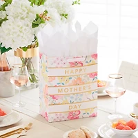13" Floral Stripe Large Mother's Day Gift Bag With Tissue for only USD 6.99 | Hallmark