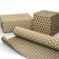 White and Black Dots on Kraft Reversible Wrapping Paper Roll, 17.5 sq. ft. for only USD 5.49 | Hallmark