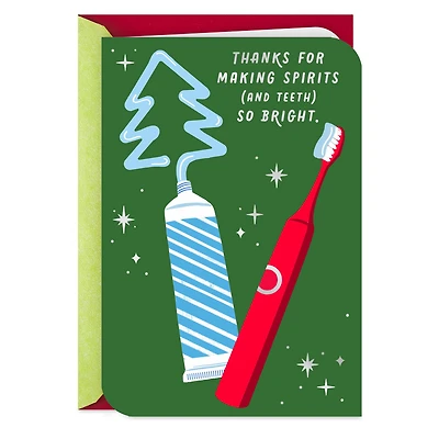 Making Spirits and Teeth So Bright Christmas Card for Dentist or Dental Hygienist for only USD 3.99 | Hallmark