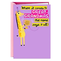 Your Name Says It All Birthday Card for Great-Grandma for only USD 2.99 | Hallmark