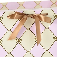 15" Gold Bow Lattice on Pink and Cream Extra-Deep Gift Bag for only USD 6.79 | Hallmark