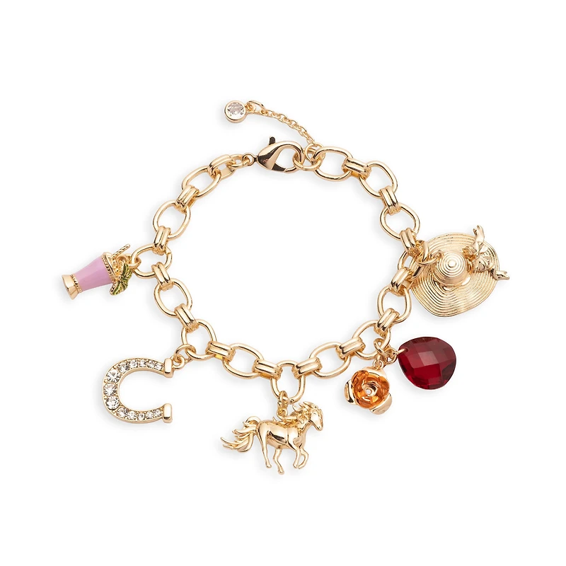 Kentucky Roses Gold Metal Chain Bracelet With Charms for only USD 28.00 | Hallmark