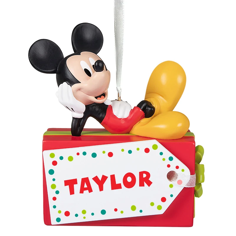 Disney Mickey Mouse Christmas Present Personalized Ornament, Custom Text for only USD 30.99 | Hallmark
