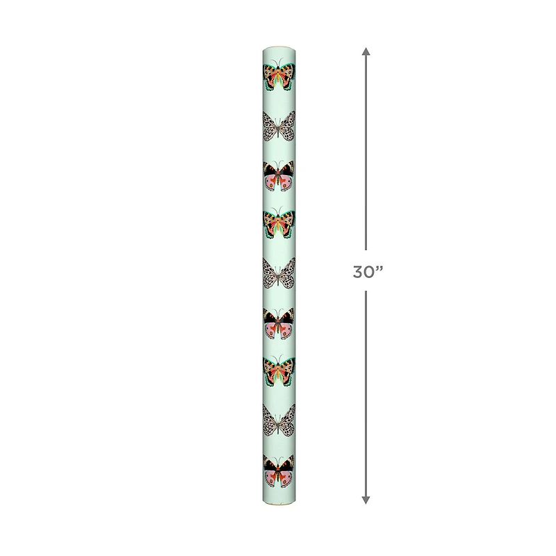Butterflies on Mint Wrapping Paper, 20 sq. ft. for only USD 4.99 | Hallmark