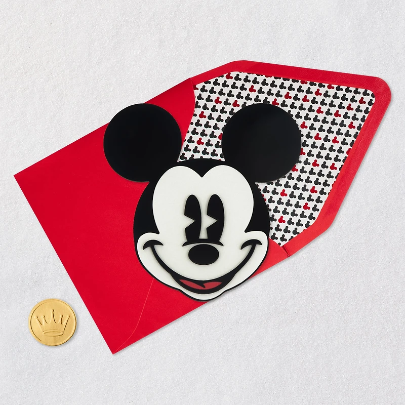 Disney Mickey Mouse Die-Cut Smiling Face Blank Card for only USD 9.59 | Hallmark