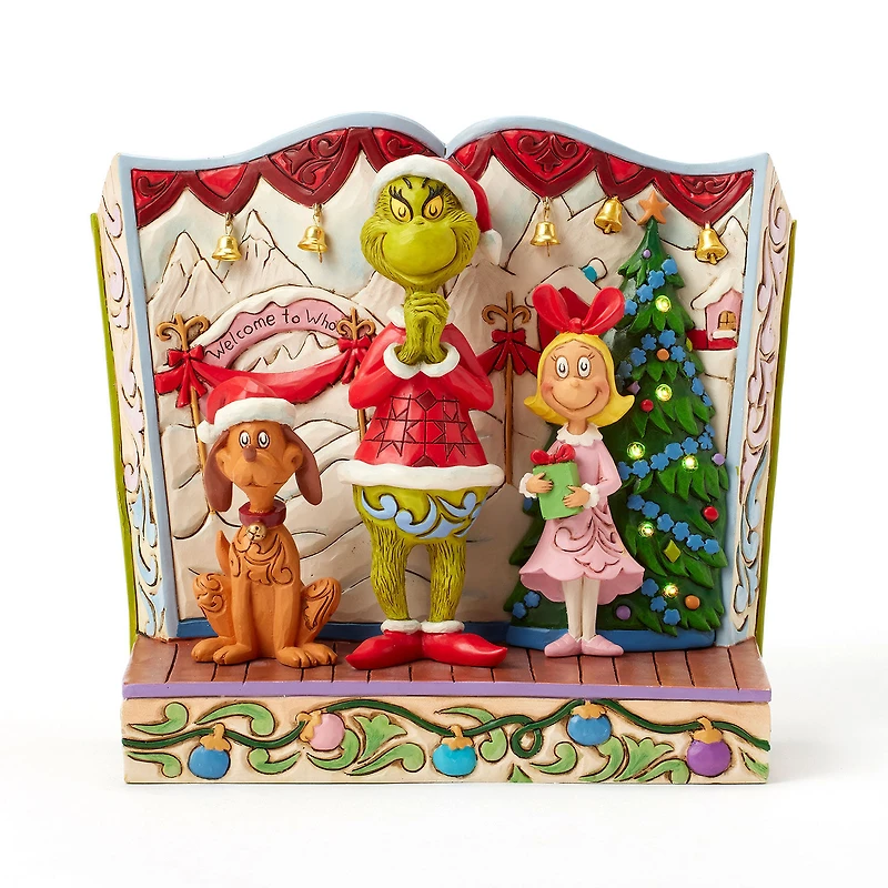 Jim Shore Grinch and Friends Light-Up Storybook Figurine, 6.2" for only USD 89.99 | Hallmark