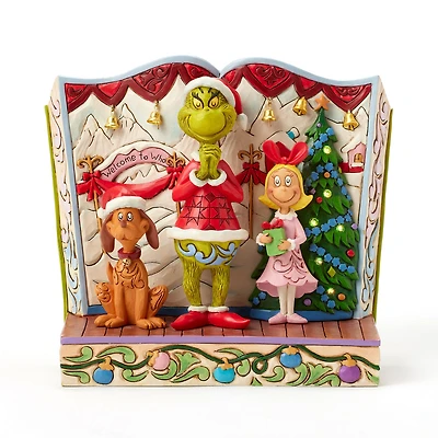 Jim Shore Grinch and Friends Light-Up Storybook Figurine, 6.2" for only USD 89.99 | Hallmark