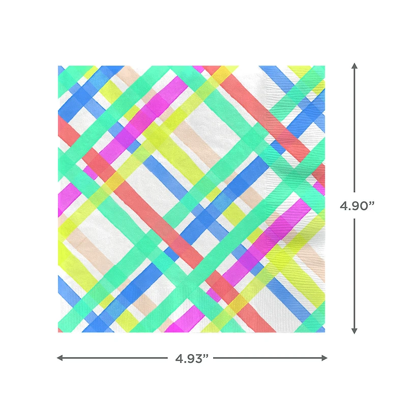Bright Pastel Plaid Cocktail Napkins, Set of 16 for only USD 4.49 | Hallmark