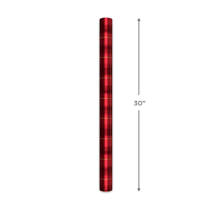 Red and Black Plaid Foil Holiday Wrapping Paper Roll, 22.5 sq. ft. for only USD 4.99 | Hallmark