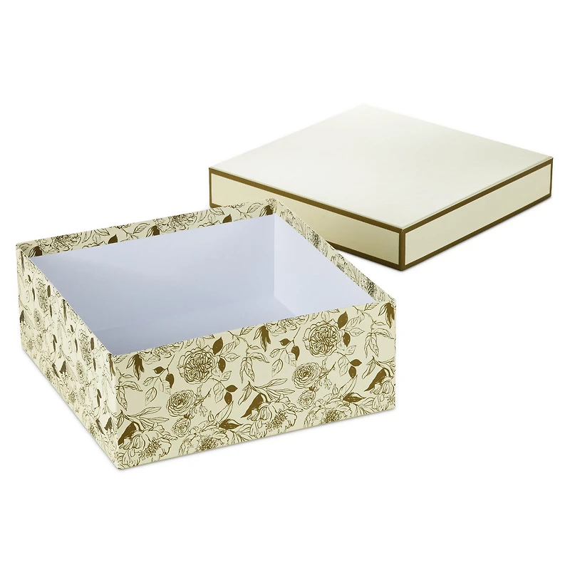 10" Square Gold Floral on White Gift Box for only USD 10.99 | Hallmark