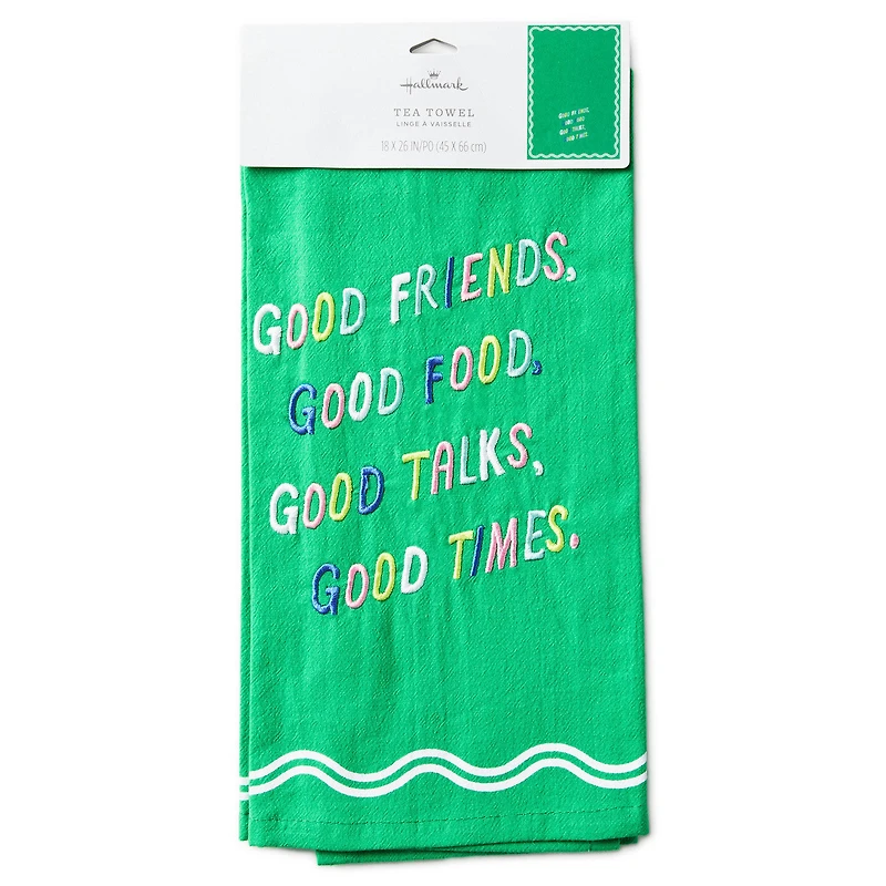 Good Friends, Food, Talks and Times Tea Towel, 18x26 for only USD 14.99 | Hallmark