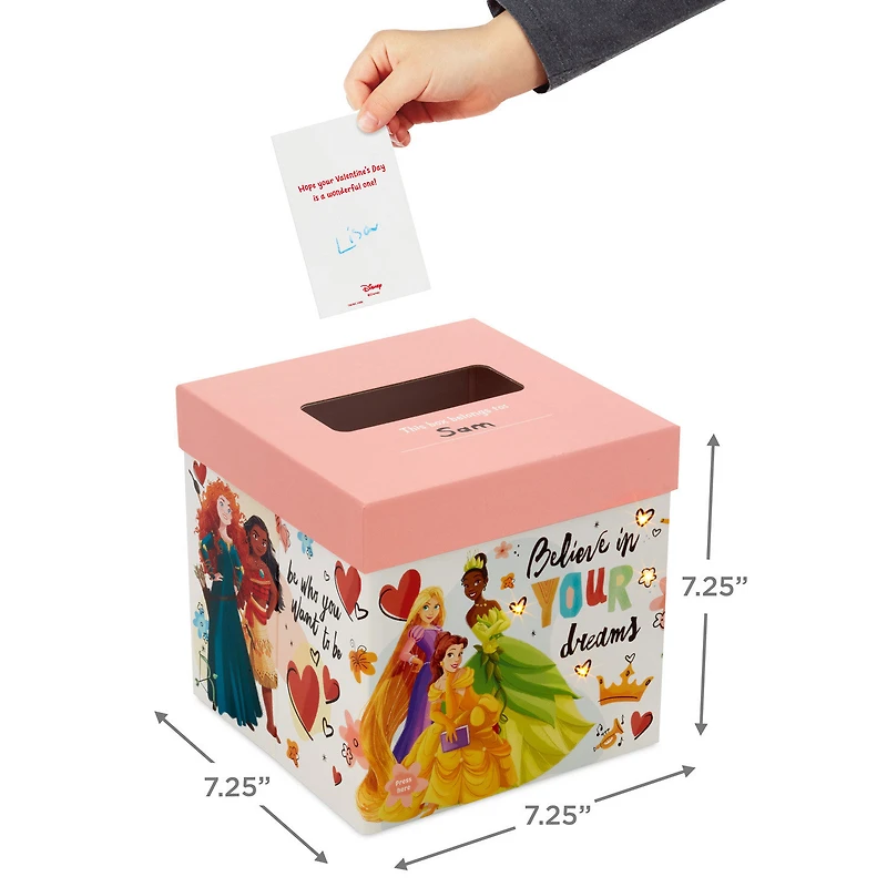 Disney Princess Pink and White Kids Classroom Valentines Set With Cards and Light-Up Mailbox With Sound for only USD 19.99 | Hallmark
