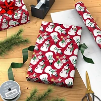 Snowmen on Red Christmas Wrapping Paper Roll, 35 sq. ft. for only USD 4.99 | Hallmark
