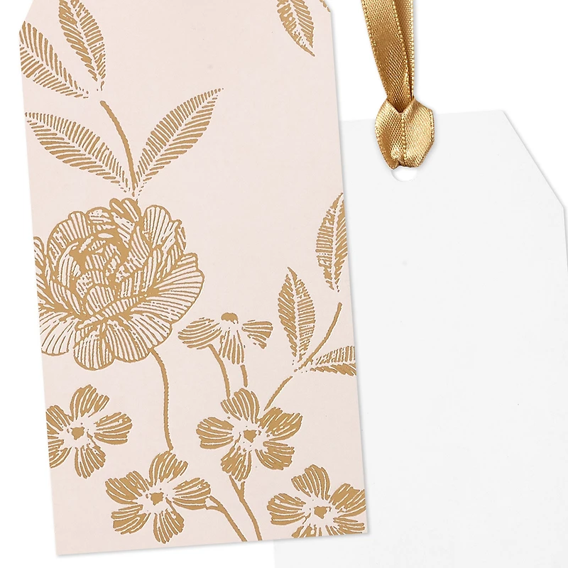 Gold Flowers on Pink Large Gift Tag for only USD 0.99 | Hallmark