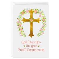 Blessings and Prayers Floral Cross First Communion Card for only USD 2.99 | Hallmark