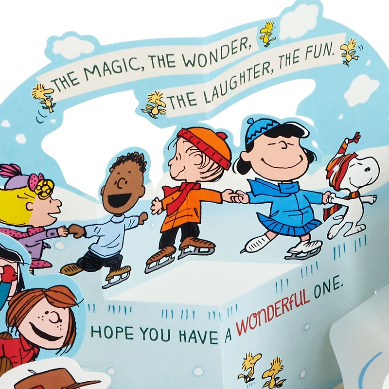 The Peanuts® Gang Jolly Ice Skating Musical 3D Pop-Up Christmas Card for only USD 9.59 | Hallmark